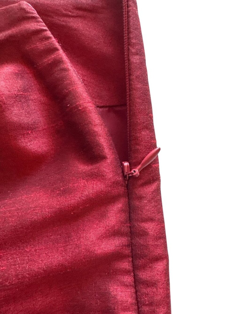 Silkland Red Satin Pants Silk Blend High Rise Straight Leg Women's Sz 12 Career - Picture 5 of 10